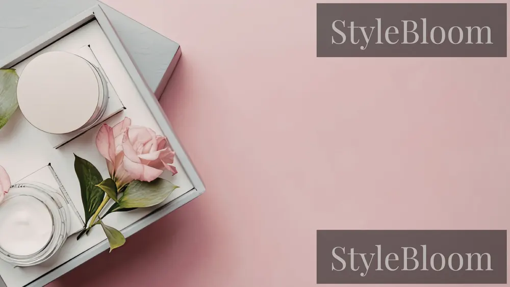 A gift box with skincare products and a flower