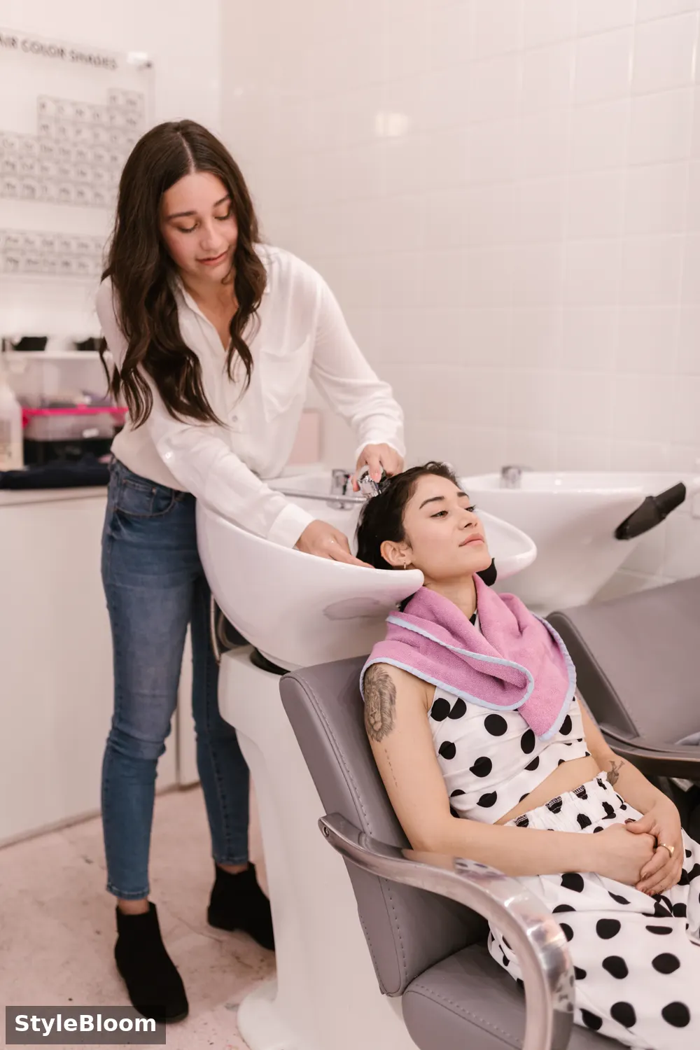 Washing hair gently after a keratin treatment