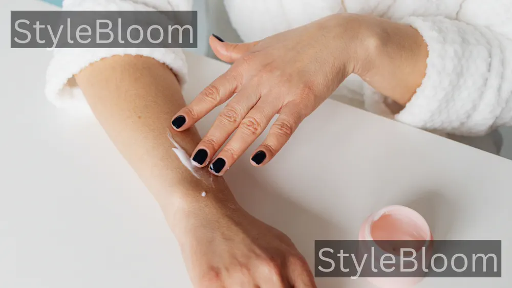 Cream being massaged onto an arm