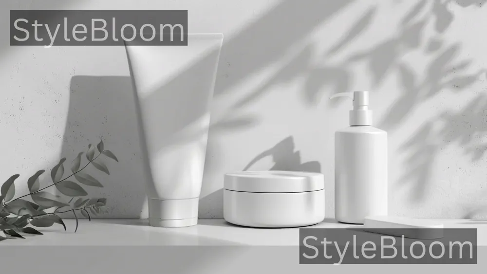 Generic lotion and cream containers on a shelf