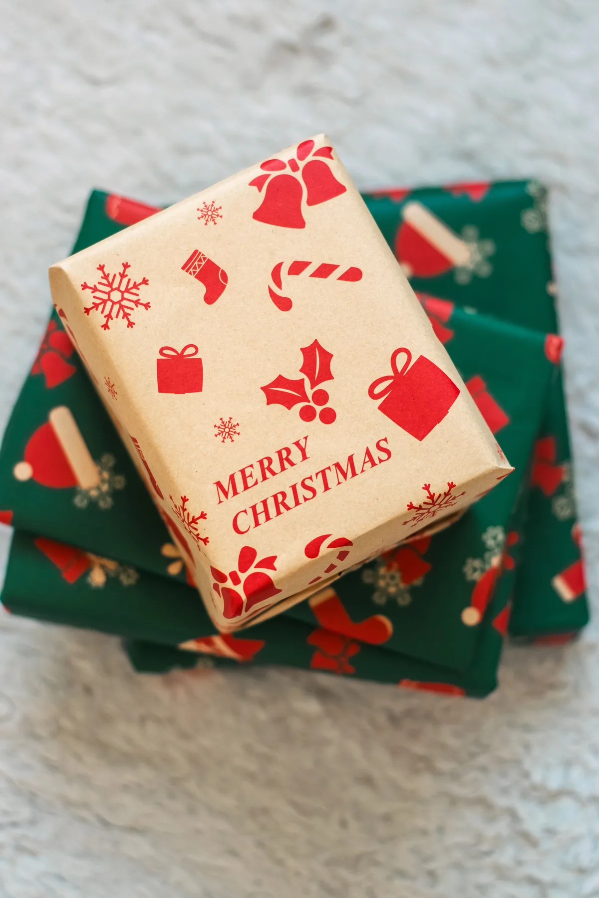 Wrapped Christmas gift boxes — in Australia these are bought through the Black Friday season for a summer Christmas