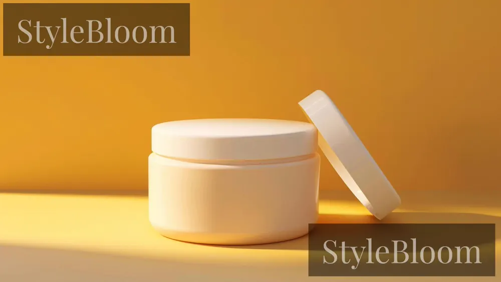 An unlabelled cream jar, lid leaning beside it