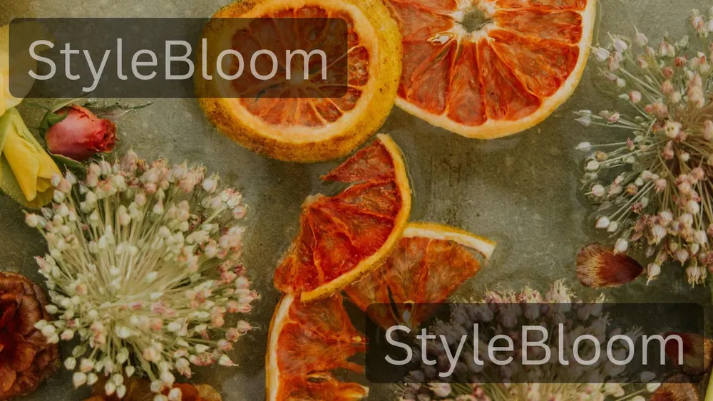 Citrus fruit and blossom in a flat lay