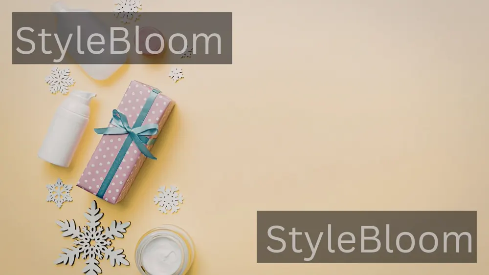 A wrapped gift with body care items beside it