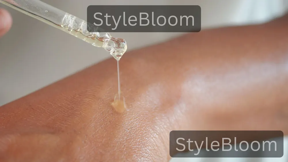 Serum being applied to skin with a dropper